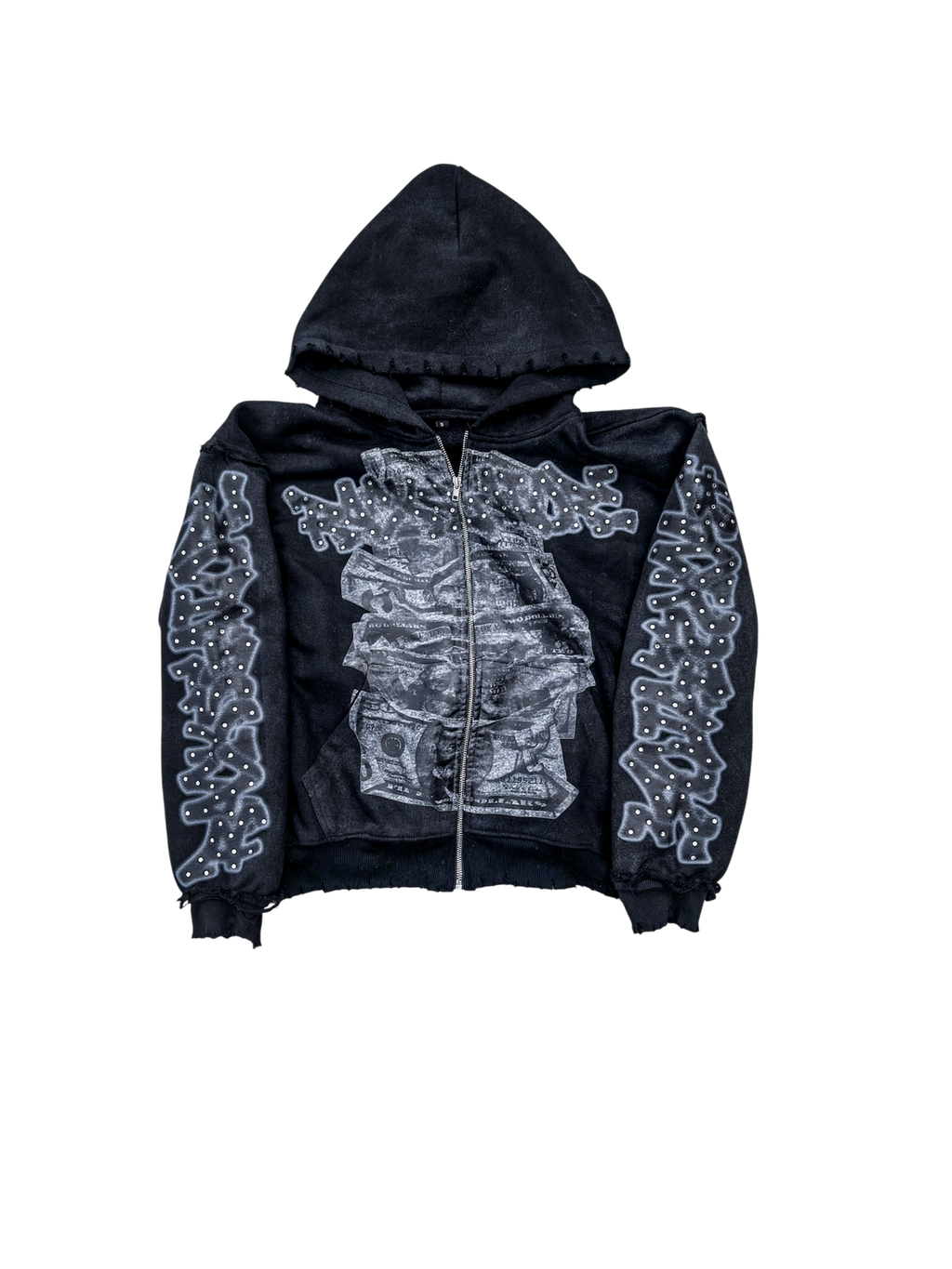 Racks Galore “Dead Presidents” Zip-Up Hoodie Black