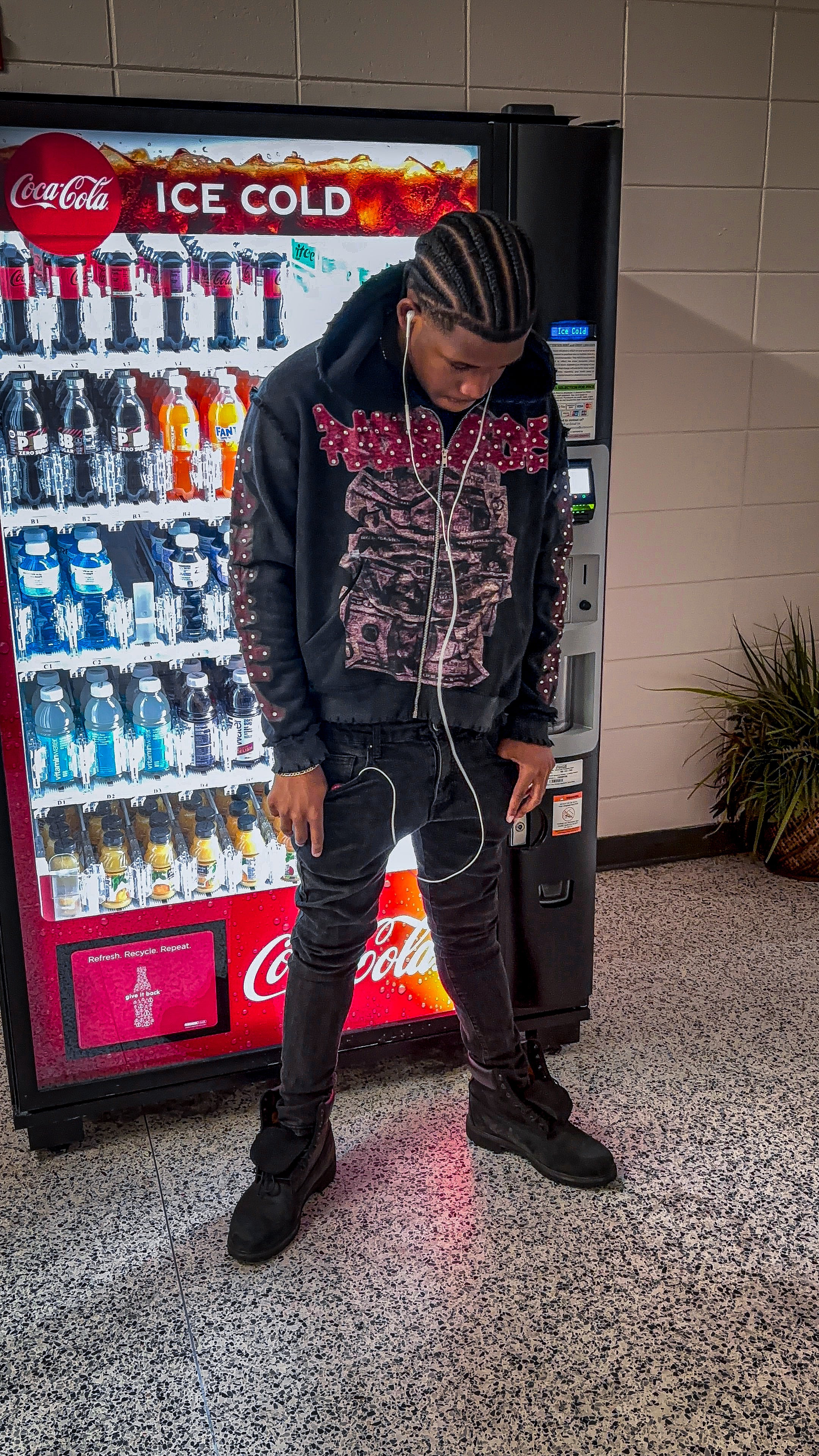 Racks Galore “Dead Presidents” Zip-Up Hoodie Red
