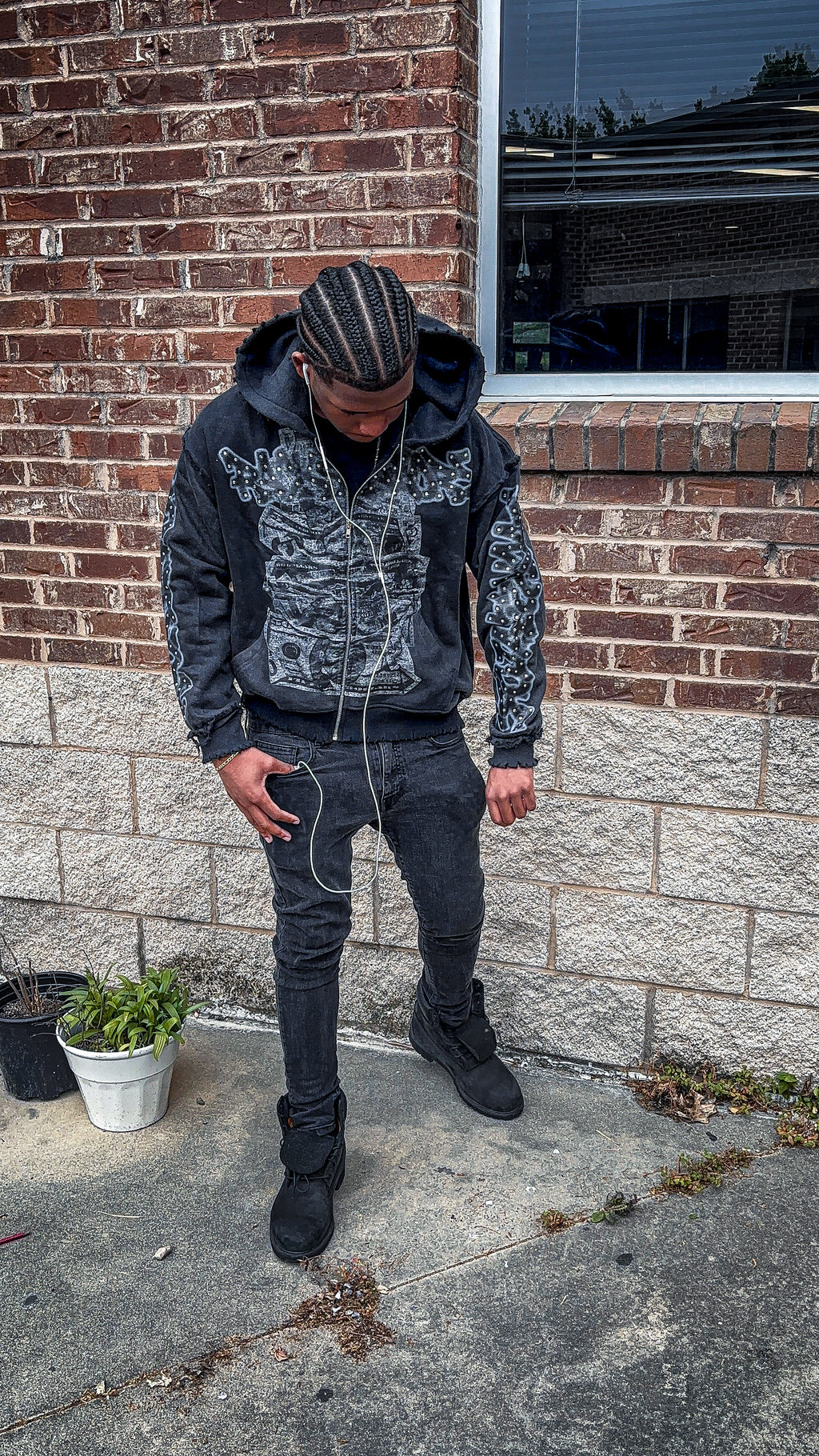 Racks Galore “Dead Presidents” Zip-Up Hoodie Black