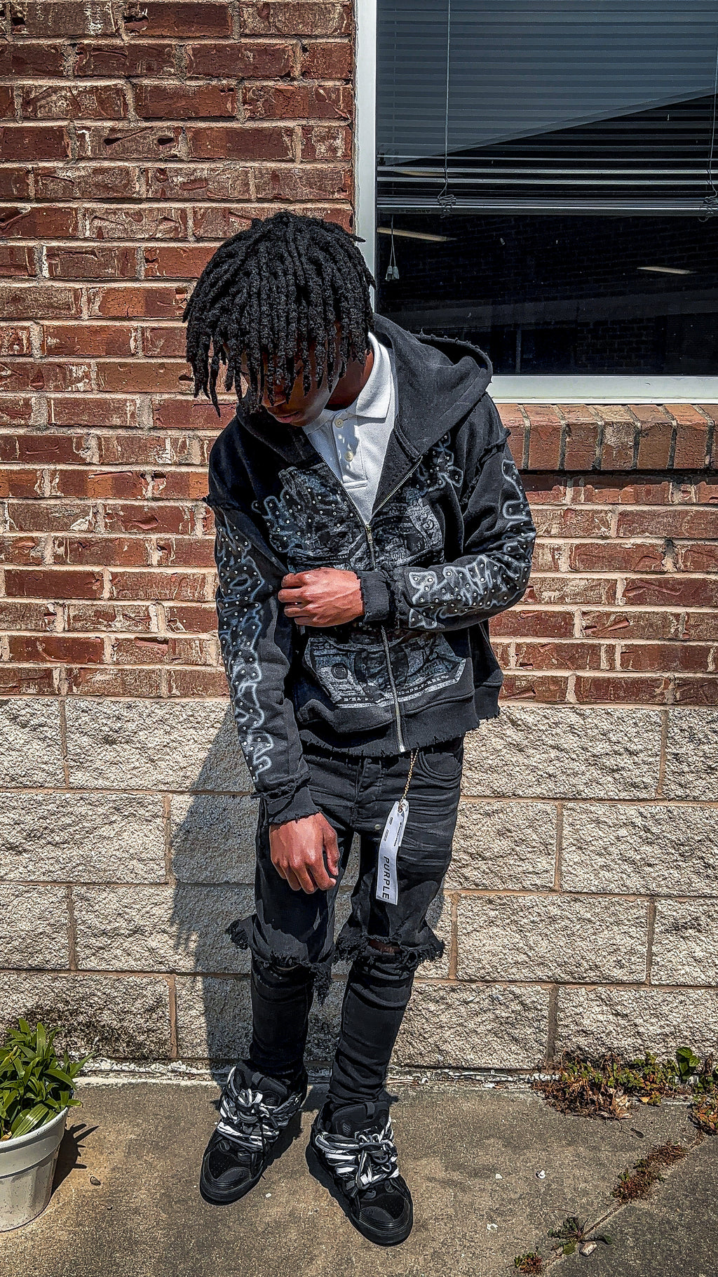 Racks Galore “Dead Presidents” Zip-Up Hoodie Black