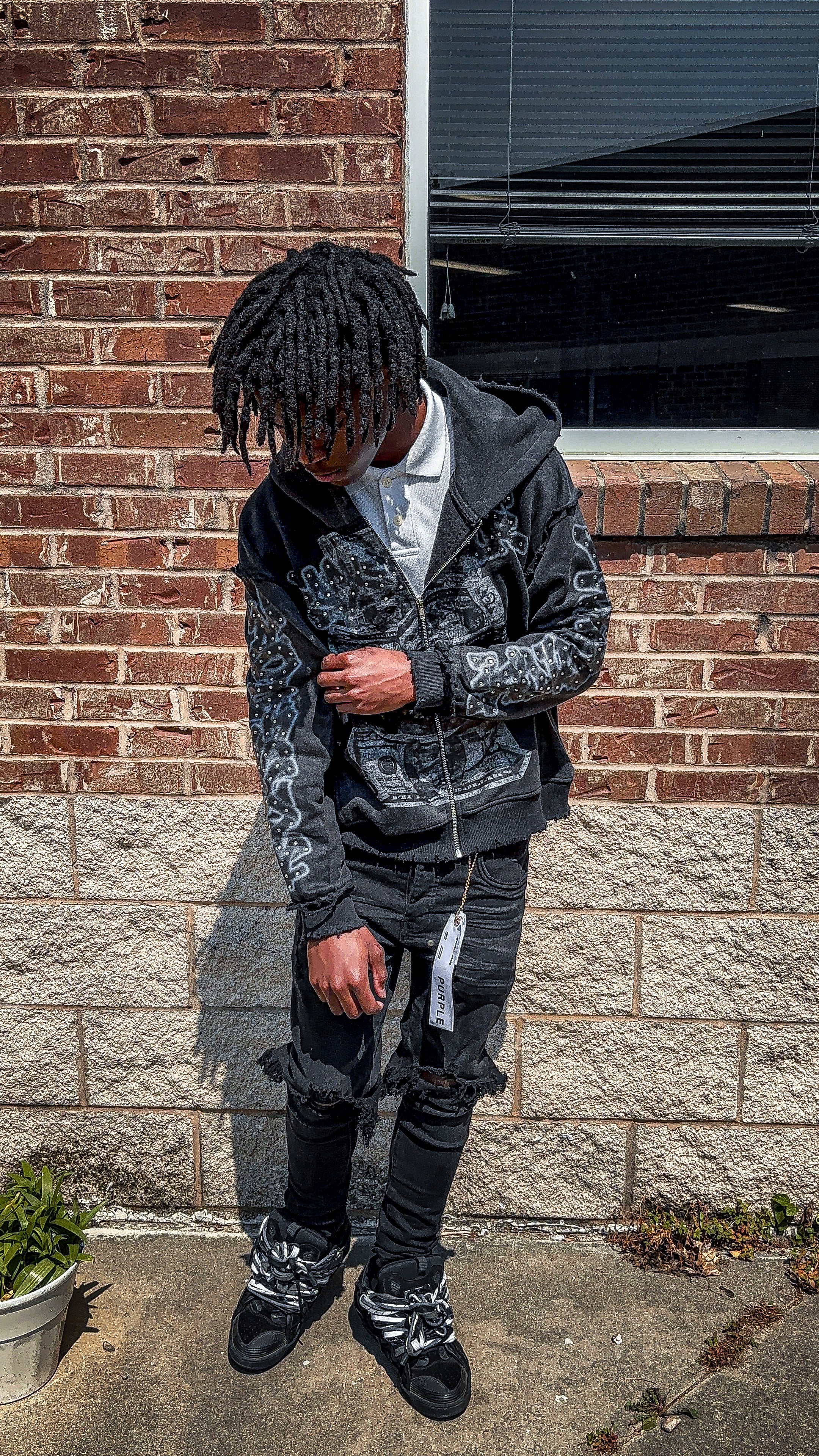 Racks Galore “Dead Presidents” Zip-Up Hoodie Black